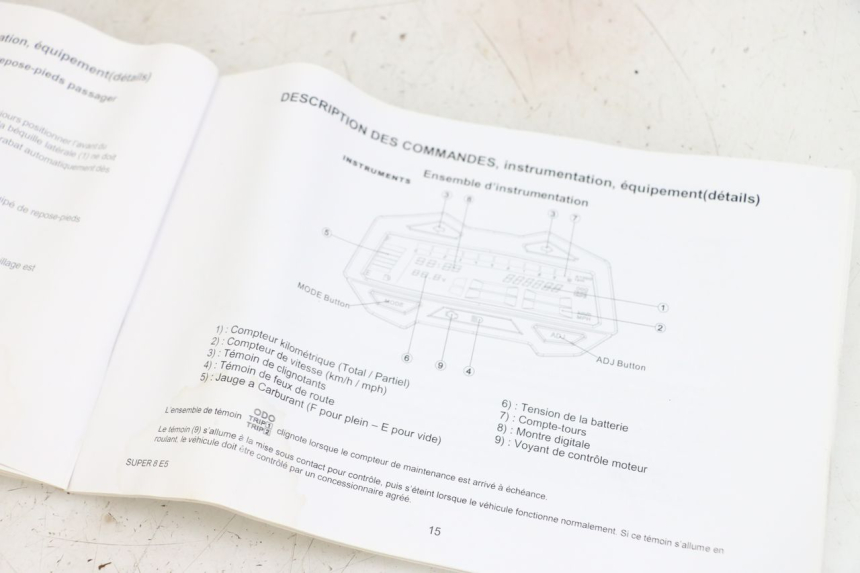 photo de MANUALE D'USO KYMCO SUPER 8 4T 50 (2021 - 2024)